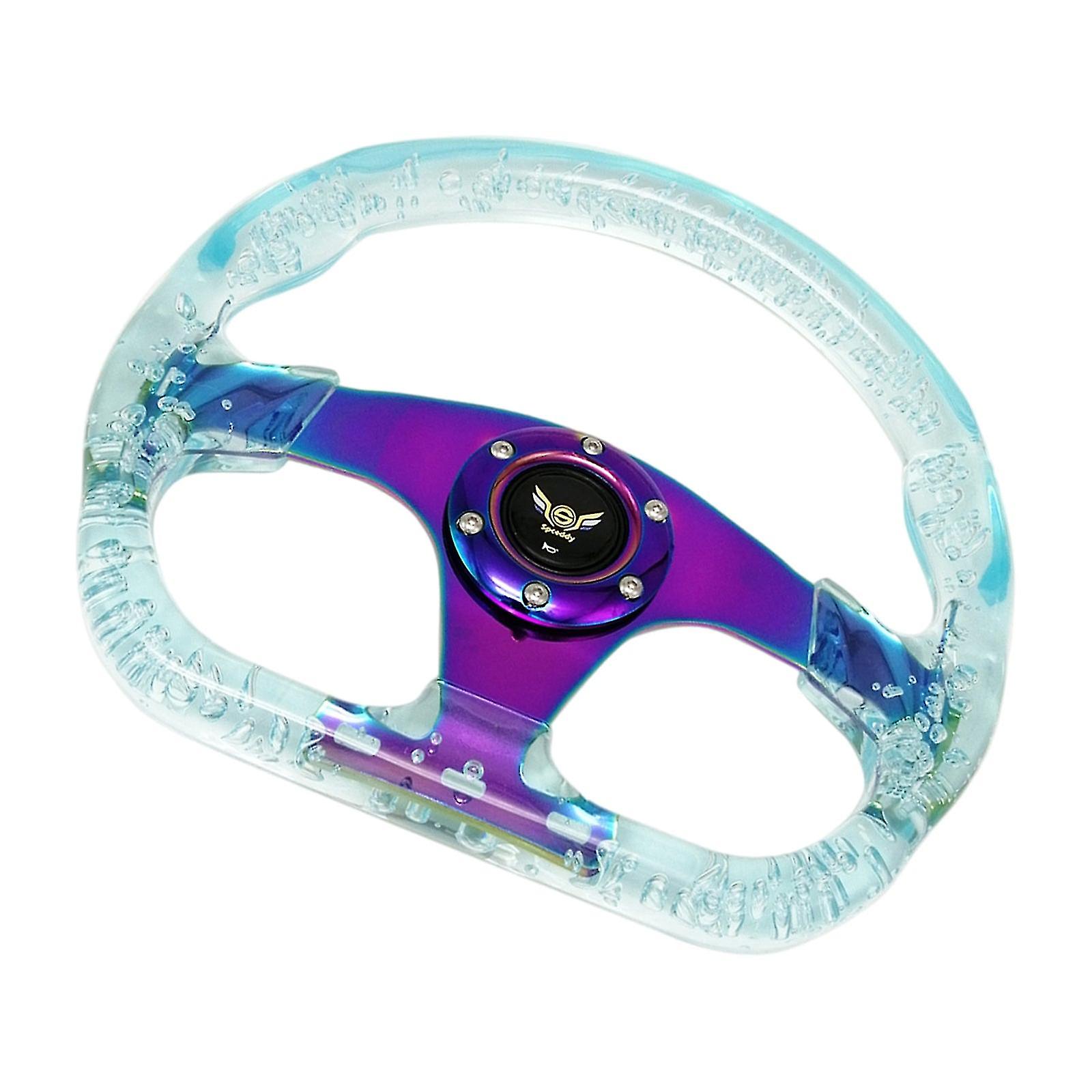 D Shaped 13 Inch Auto Acrylic Steering Wheel Drifting Steering Wheel Parts.