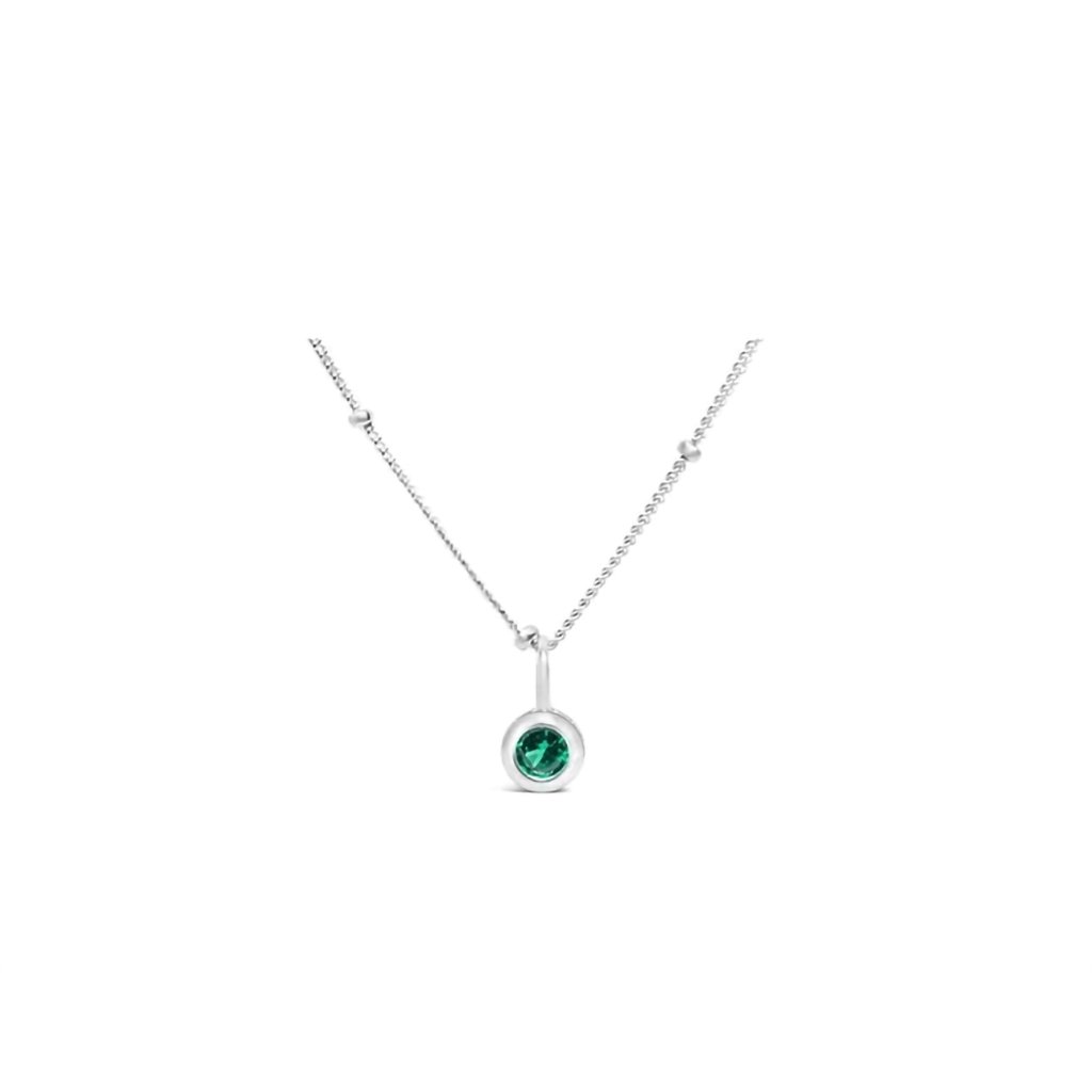 Stia  Emerald CZ Birthstone Necklace (May)