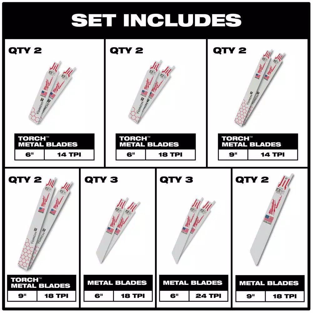 Milwaukee SAWZALL Wood and Metal Cutting Bi-Metal Reciprocating Saw Blade Set (26-Piece) and#8211; XDC Depot