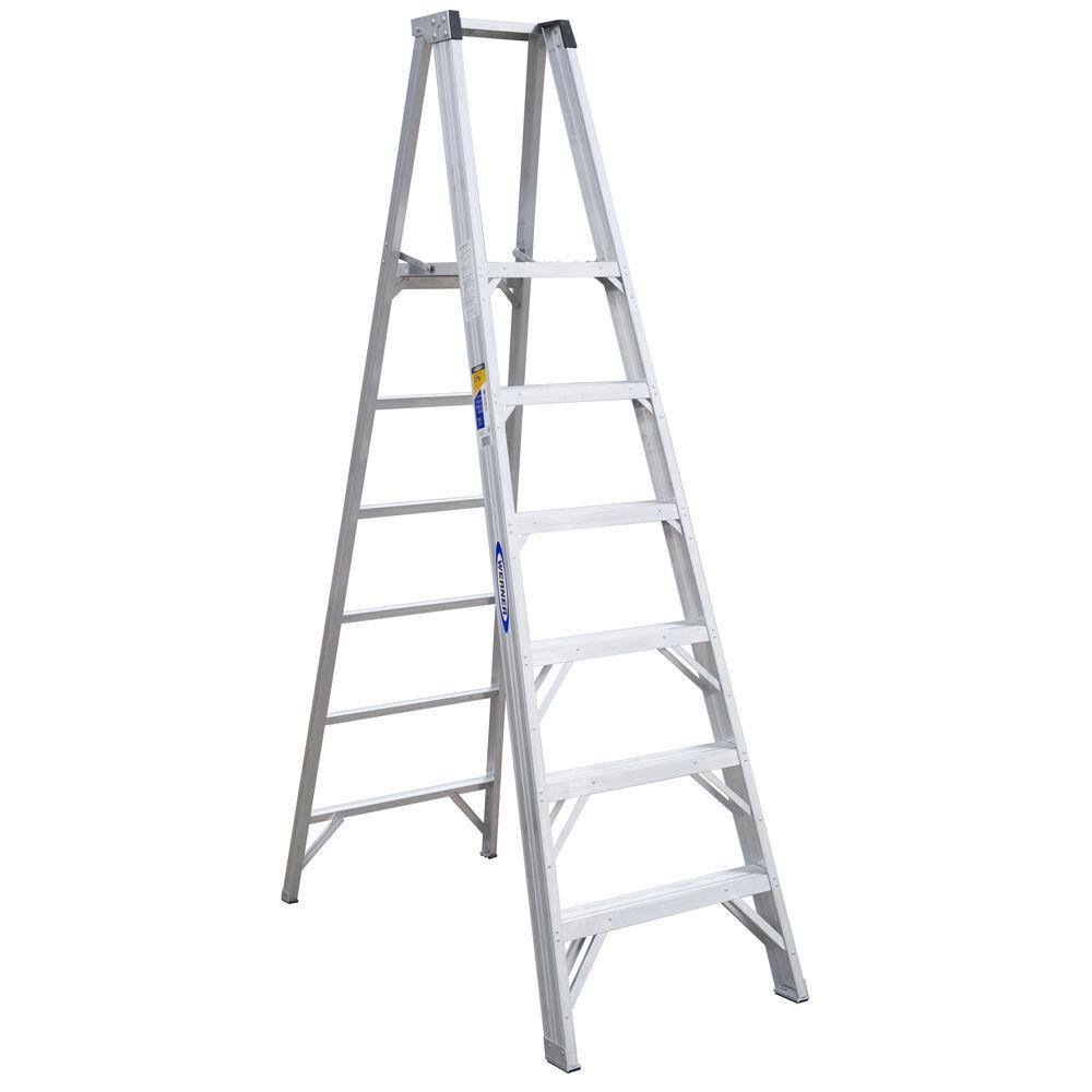 Werner 6 ft. Aluminum Platform Step Ladder with 300 lb. Load Capacity Type IA Duty Rating P376