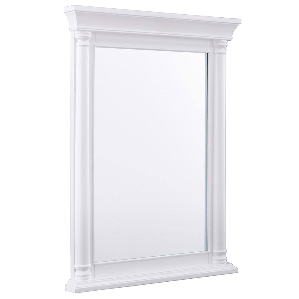 Home Decorators Collection 24 in. W x 32 in. H Framed Rectangular Bathroom Vanity Mirror in White SRWM2432