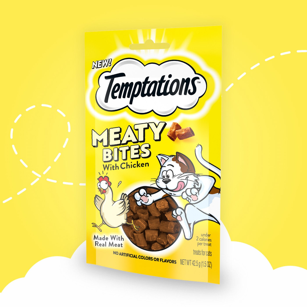 Temptations Meaty Bites Chicken Flavor Cat Treats， 1.5 Oz.