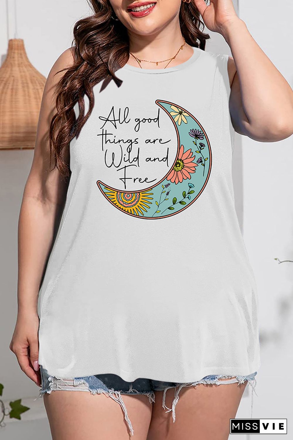 Plus Size All Good Things are Wild and Free Tank Top