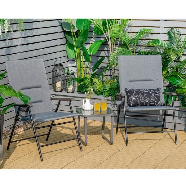 2PCS Patio Padded Folding Portable Chair