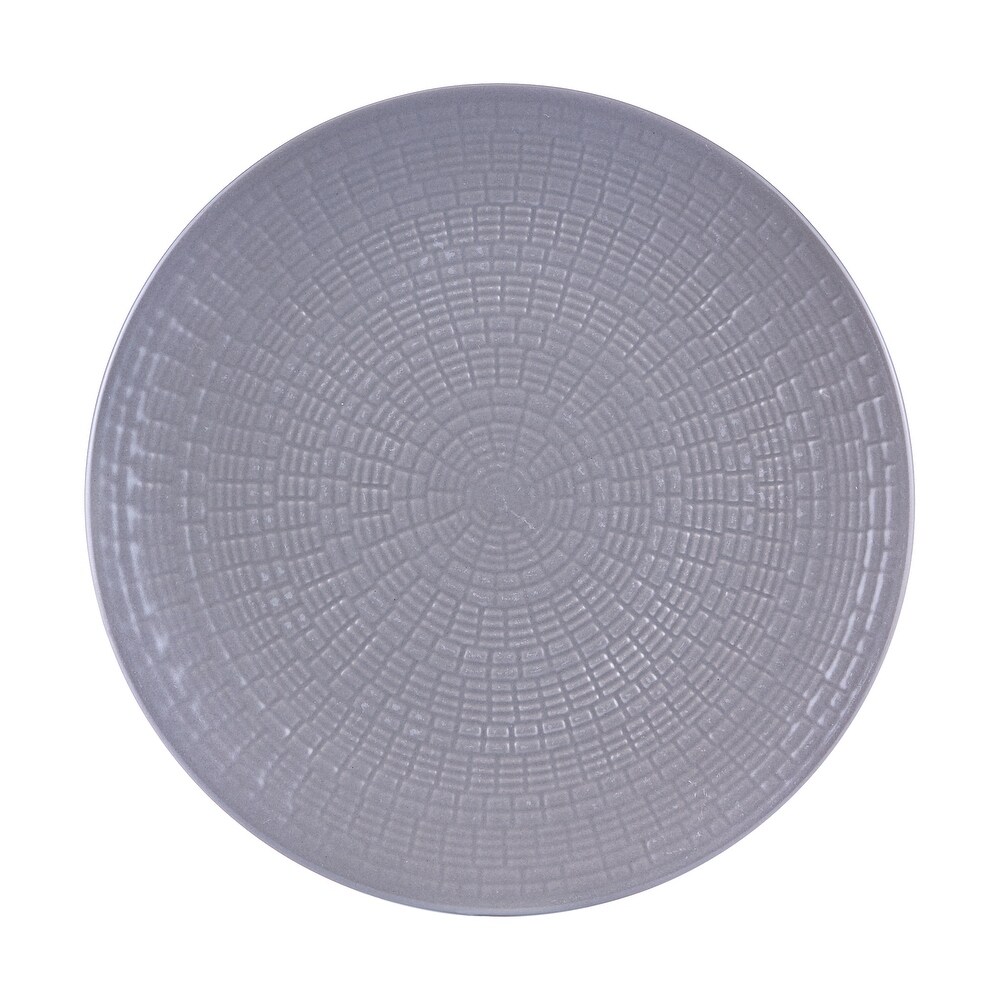 Dinnerset 12PC Embossed White Medallion   10'5\