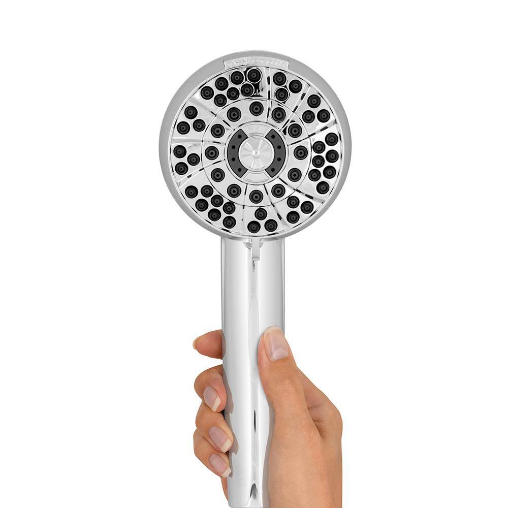 Waterpik 6-Spray 3.5 in. Single Wall Mount 1.8 GPM Handheld Adjustable Shower Head in Chrome XAS-643E