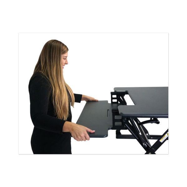 Victor High Rise Height Adjustable Standing Desk with Keyboard Tray， 36