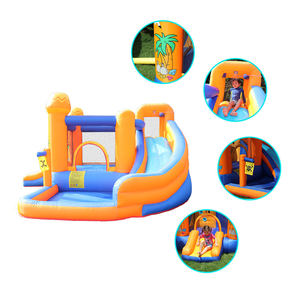 MultiEase Inflatable Kids Water Slide Park Bounce Splash Pool Patio