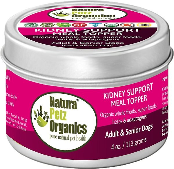 Natura Petz Organics Kidney Support Turkey Flavored Powder Kidney Supplement for Dogs， 4-oz tin