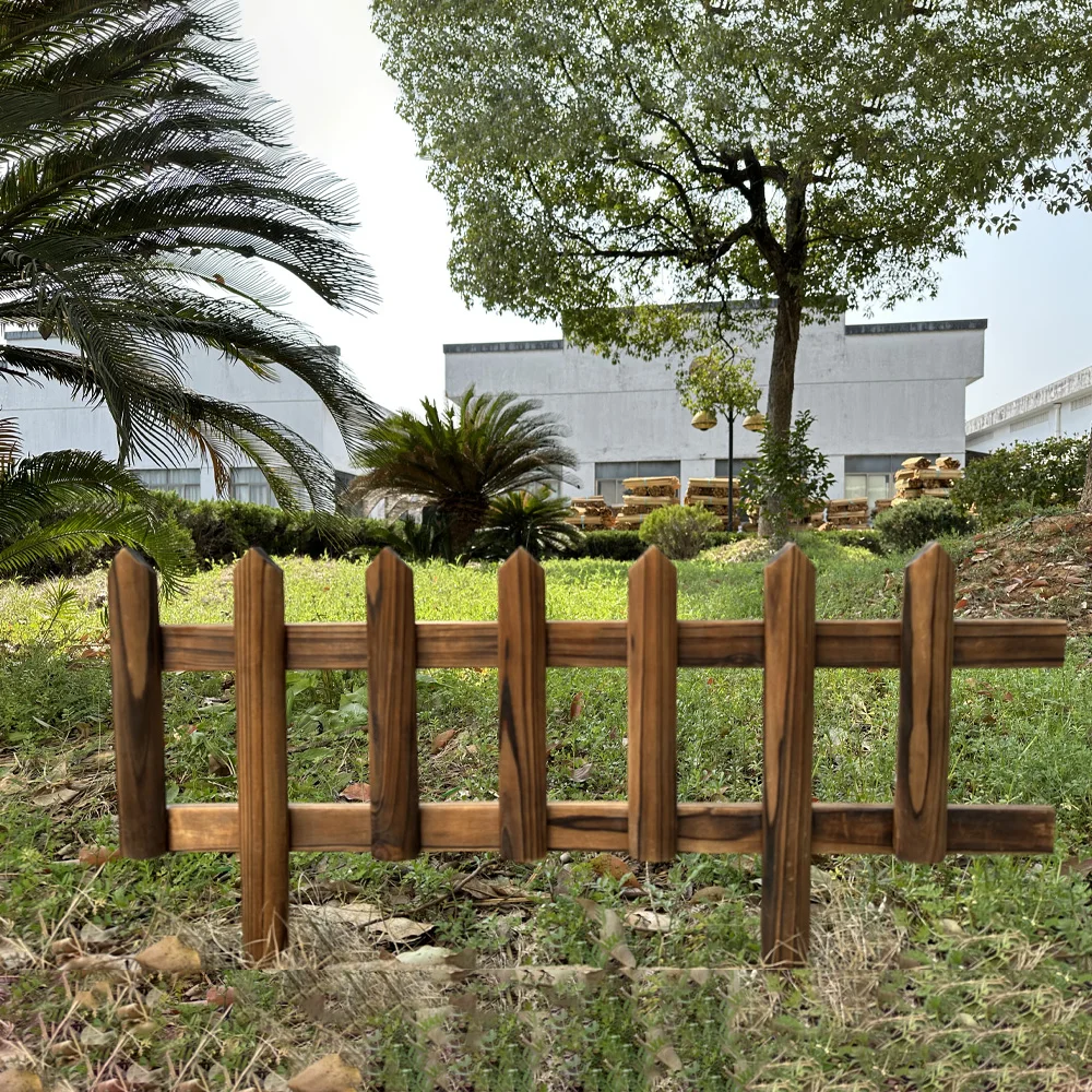 Chinese manufacturer supply wooden garden fence border wooden decorative garden fence