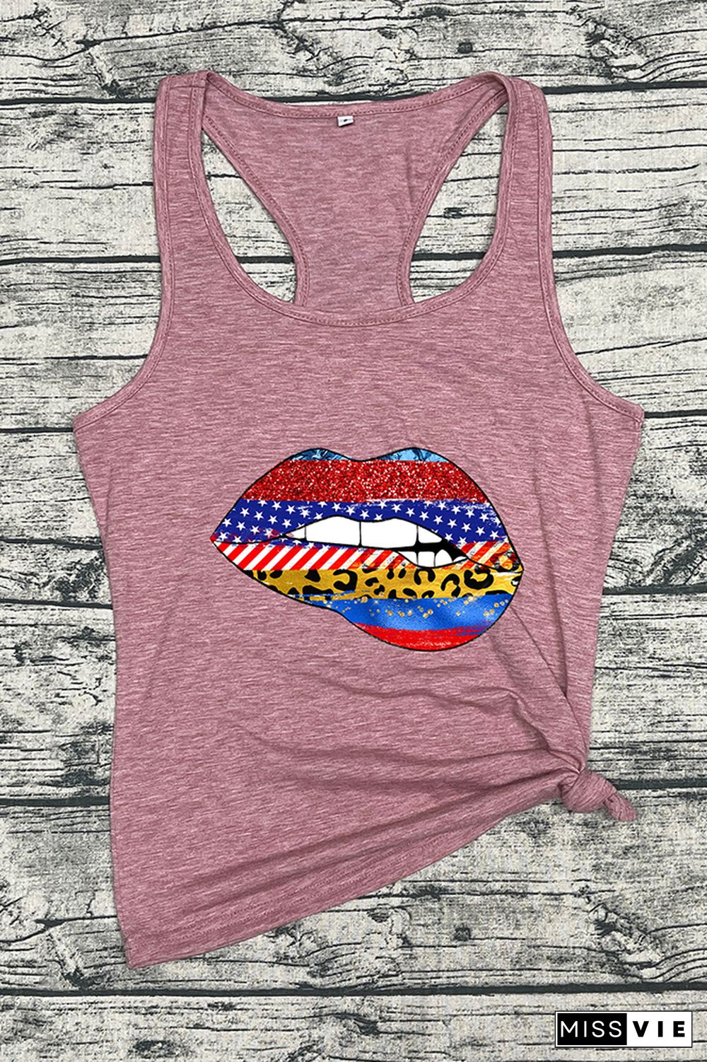 Patriotic Lips Graphic Tee Wholesale