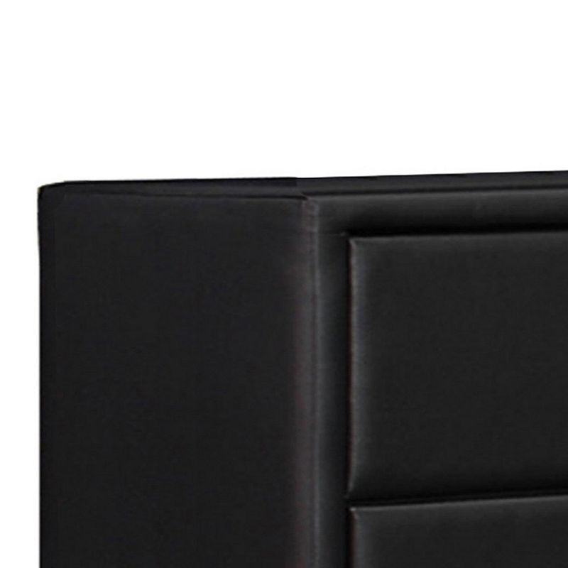 5 Drawer Leatherette Wooden Frame Chest with Tapered legs， Black