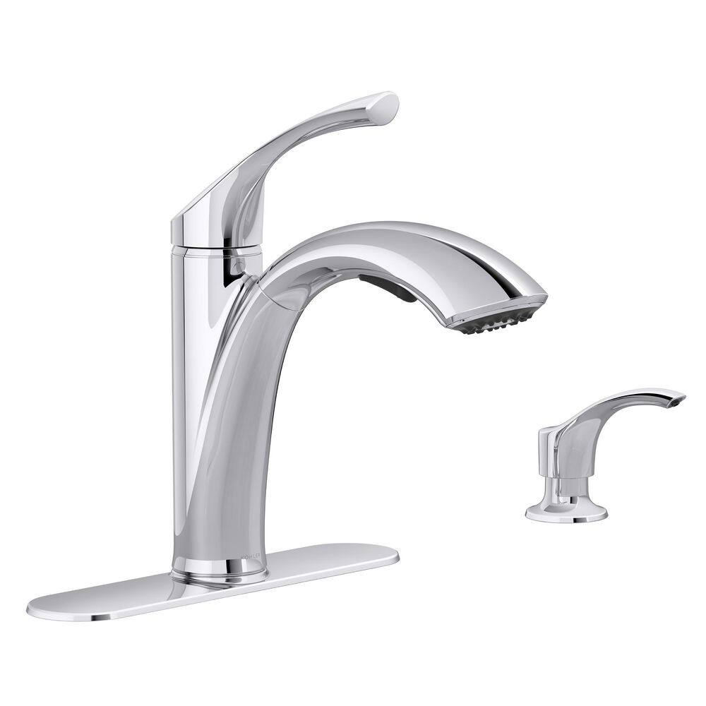 KOHLER Mistos Single Handle Pull Out Sprayer Kitchen Faucet in Polished Chrome R72510-SD-CP