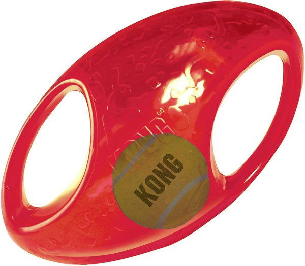 KONG Jumbler Football Dog Toy， Color Varies