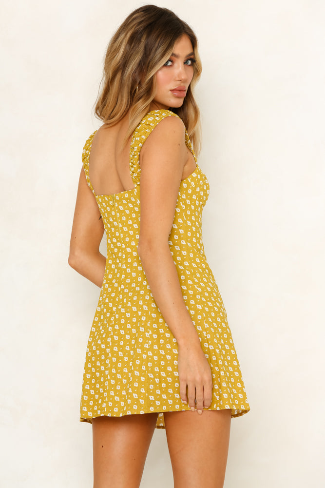 Helena Beat Dress Mustard