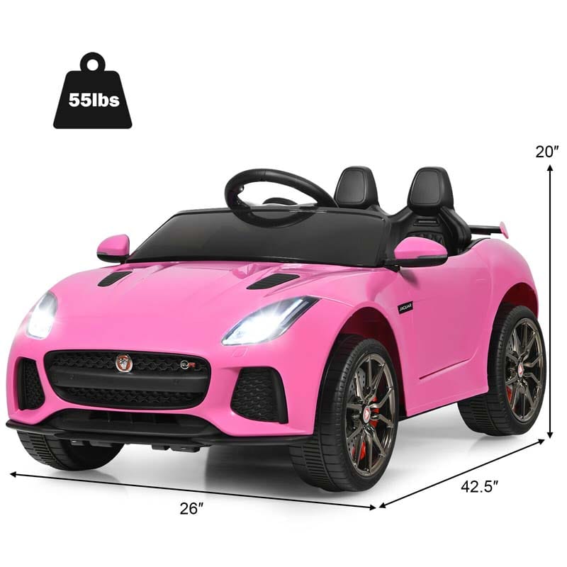 12V Jaguar F-Type SVR Licensed Kids Ride On Car, Battery Powered Riding Toy Car with Remote Control