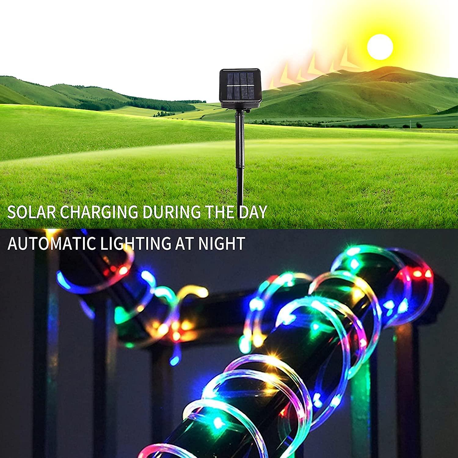 Solar Outdoor Rope Lights， 23ft To 105ft， 50led To 300led， Solar Powered Rope Lights Outdoor， 8 Modes Dimmable String Light