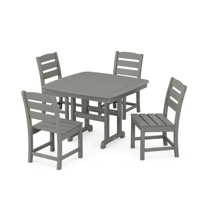 Polywood Lakeside Side Chair 5-Piece Dining Set with Trestle Legs PWS922-1