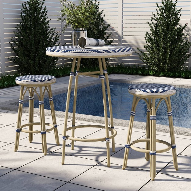 3pc Cuddy Aluminum Counter Height Patio Bistro Set Mibasics