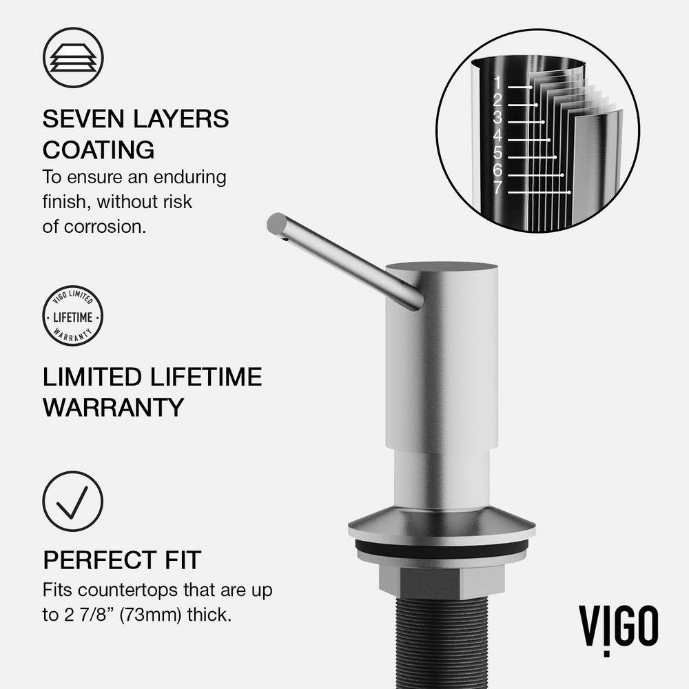 VIGO Gramercy Single Handle Pull-Down Spout Kitchen Faucet Set with Soap Dispenser in Stainless Steel VG02008STK5