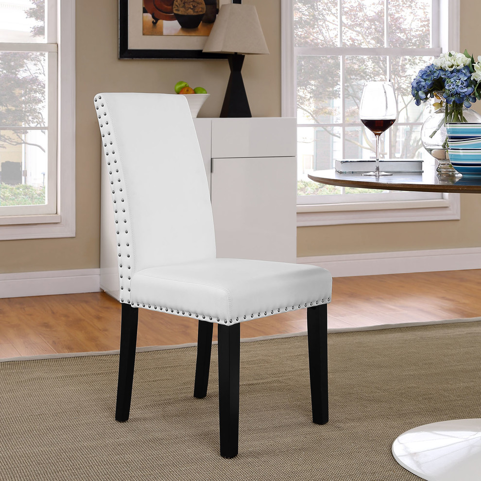 Parcel Dining Faux Leather Side Chair   Transitional   Dining Chairs   by Simple Relax  Houzz