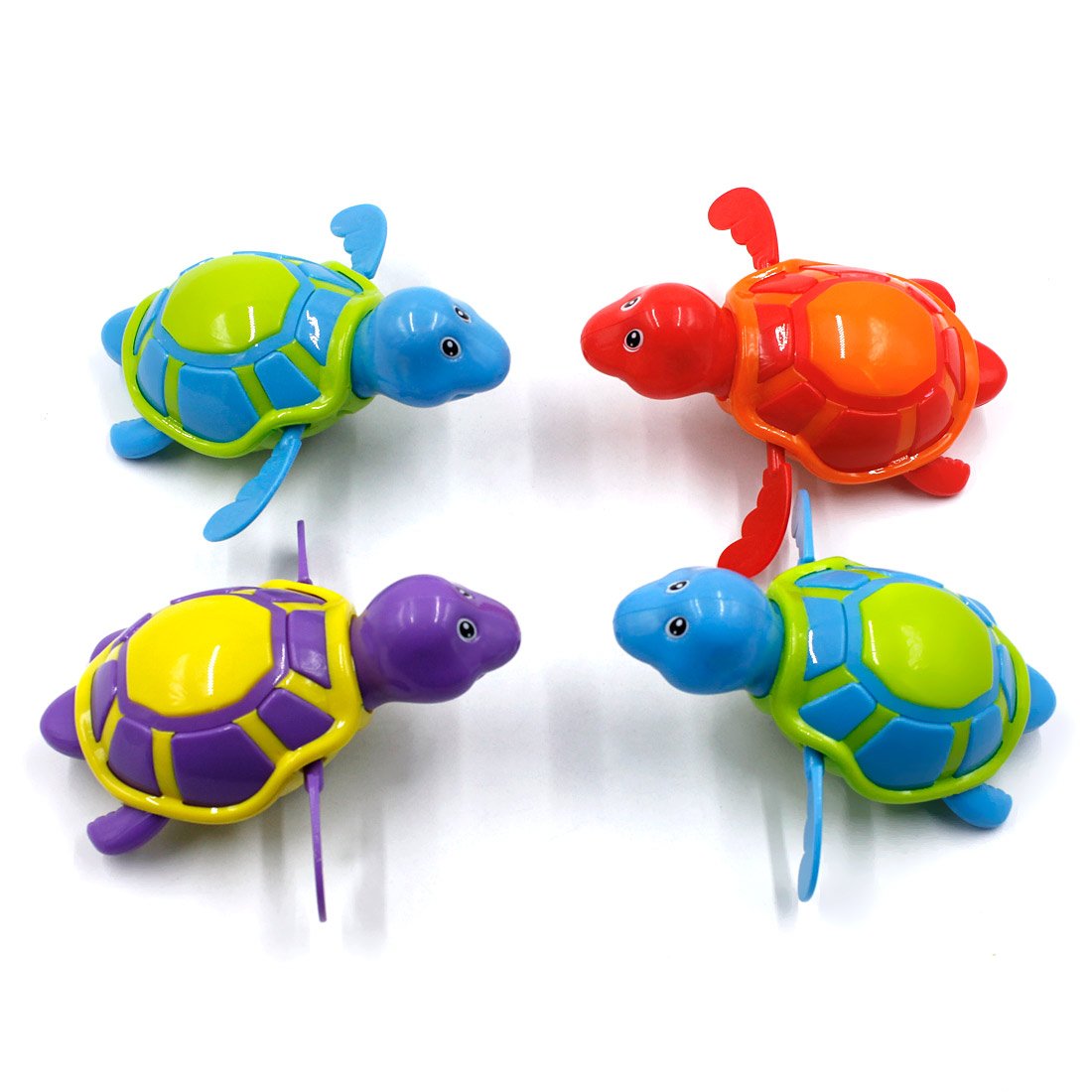 Wind Up Swimming Kids Baby Bath Toys Girls Boys Toddlers Bathtime Bathtub Tub Toys Bathroom Floating Sea Animal Water Turtle Toys for 1 2 3 Year Olds， 4 Pack