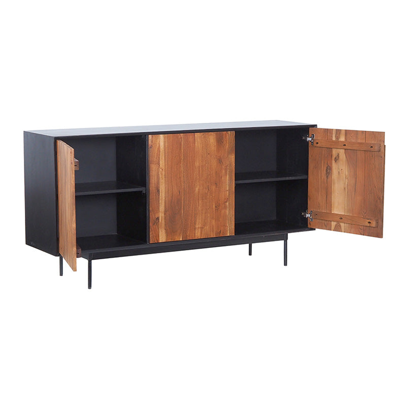 NAKITA Sideboard Buffet 160 cm Solid Acacia Wood - Honey & Black