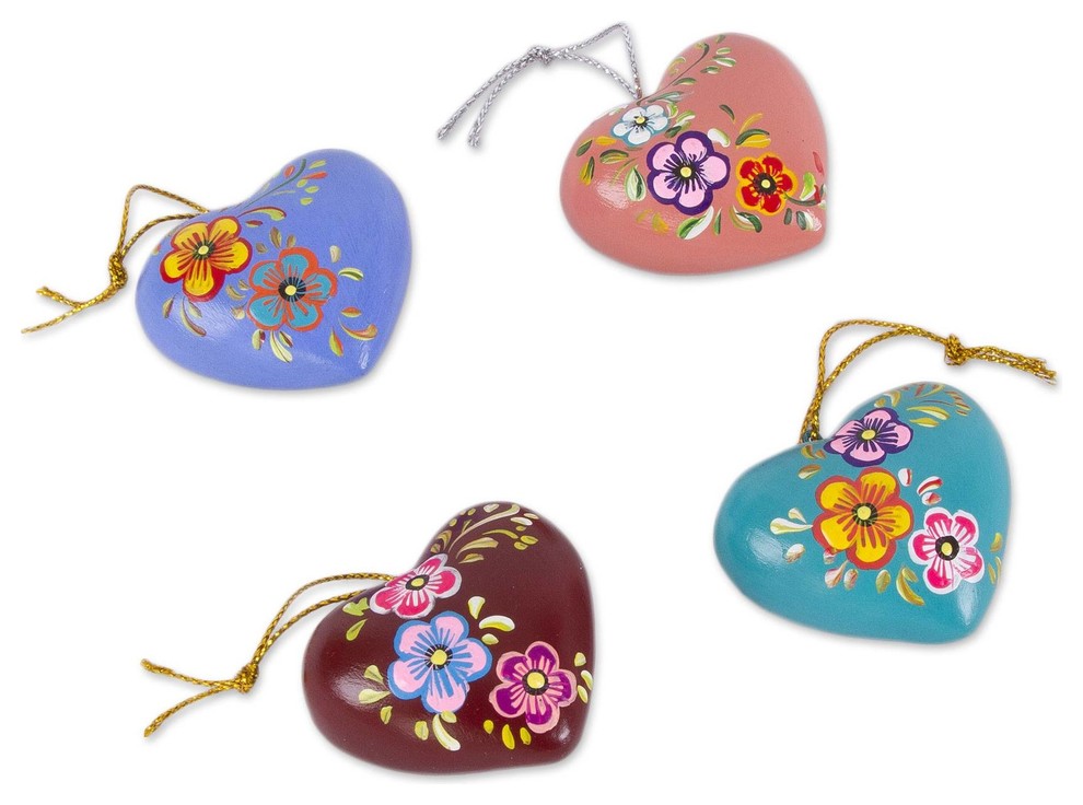 4 Piece Novica Love Quartet Ceramic Ornaments   Contemporary   Christmas Ornaments   by NOVICA  Houzz