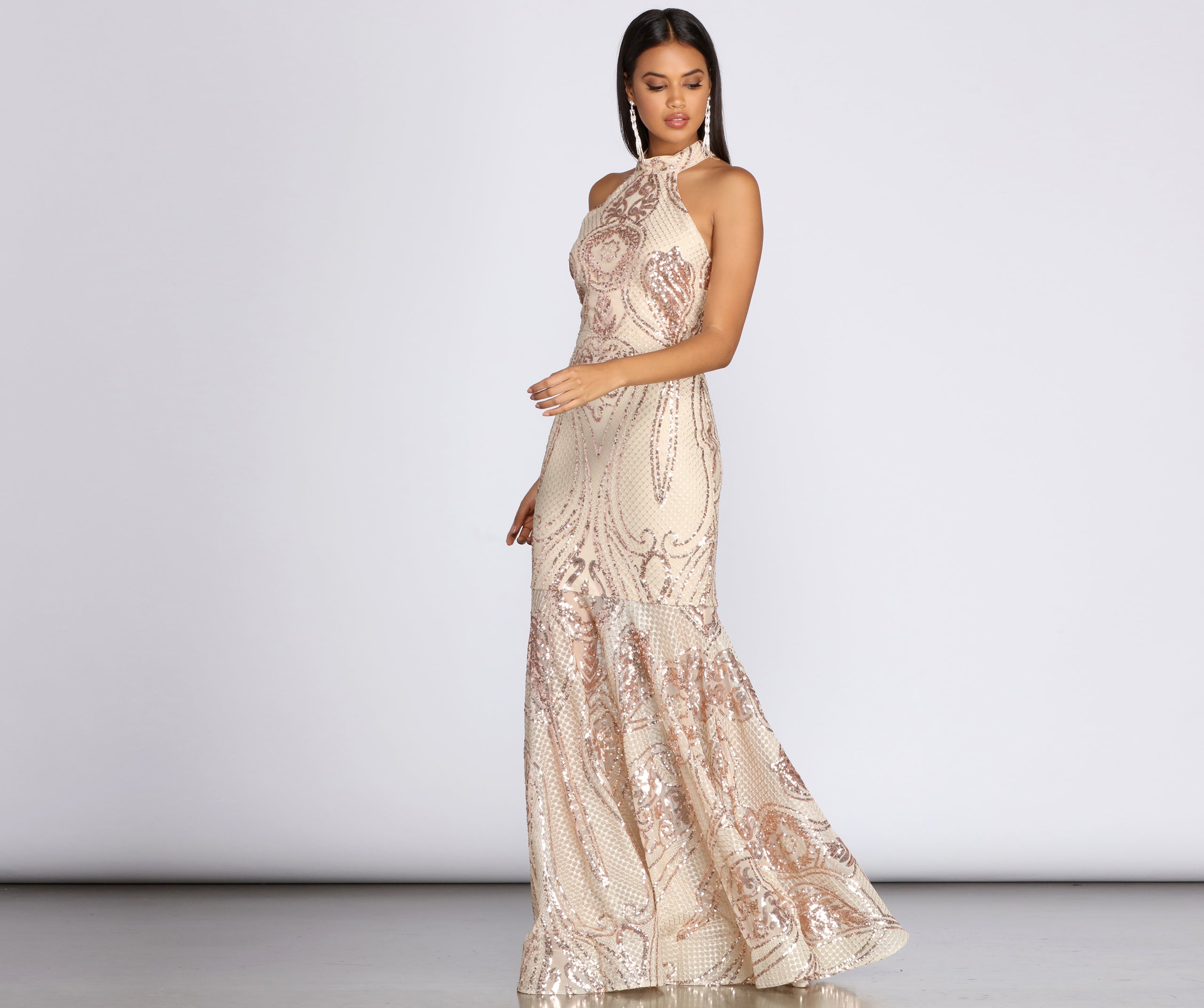 Elora Sequin Evening Gown