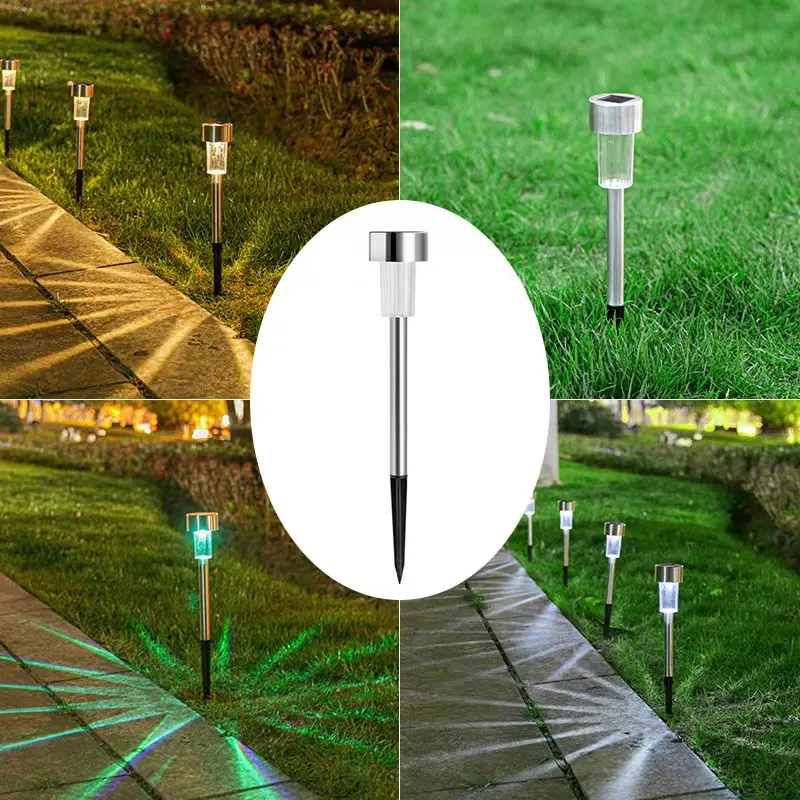 Solar Outdoor Pathway Lights Stainless Steel LED Landscape Garden Lights LED Solar Lawn Light For Walkway