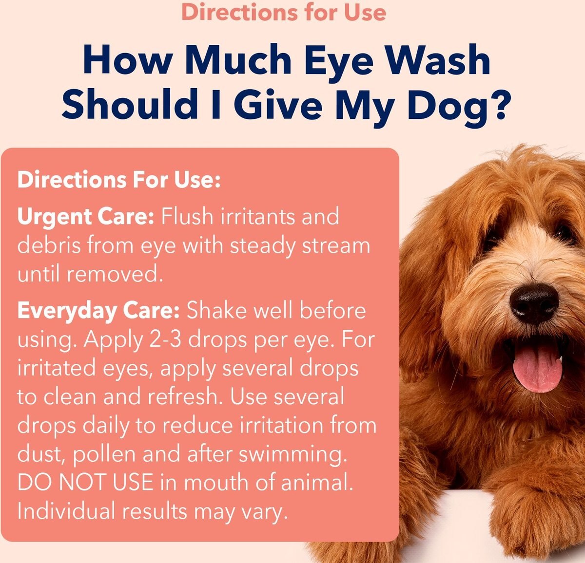 Vets Preferred Advanced Eye Wash for Dogs， 4-oz bottle