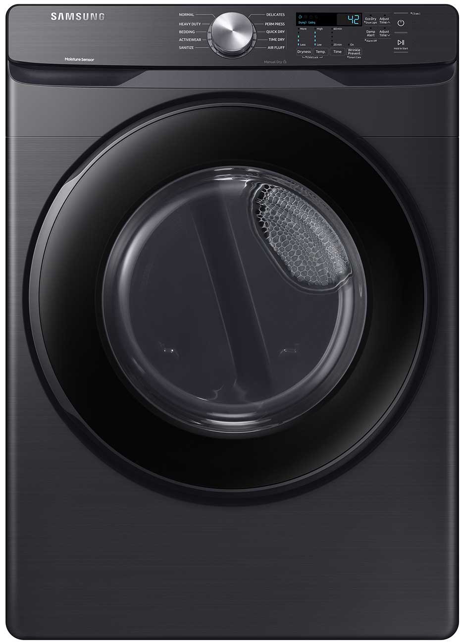  7.5 Cu. Ft. Fingerprint Resistant Black Stainless Steel Gas Dryer With Sensor Dry