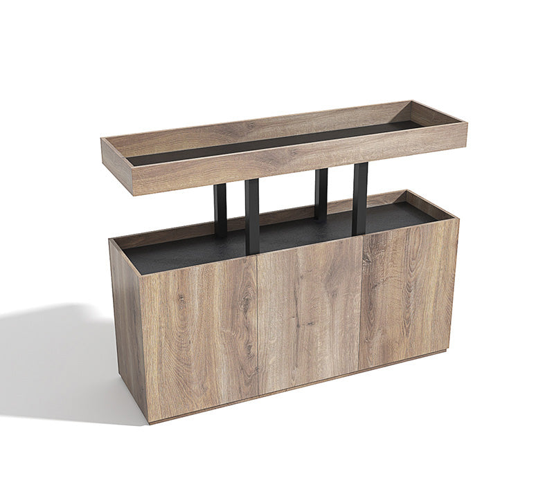 TRIBECA Credenza Cabinet 135cm - Warm Oak with Black