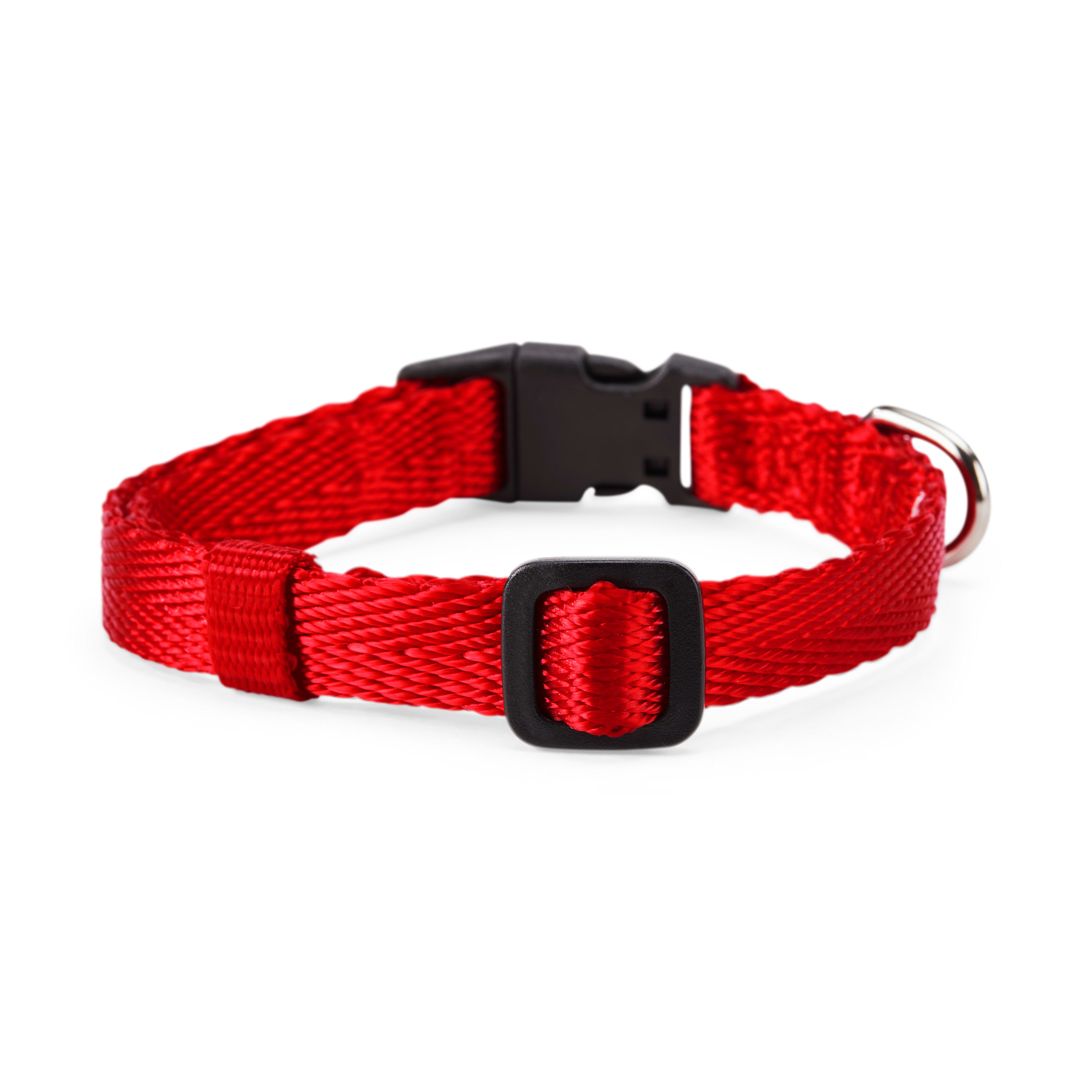 YOULY The Classic Red Webbed Nylon Dog Collar， Small