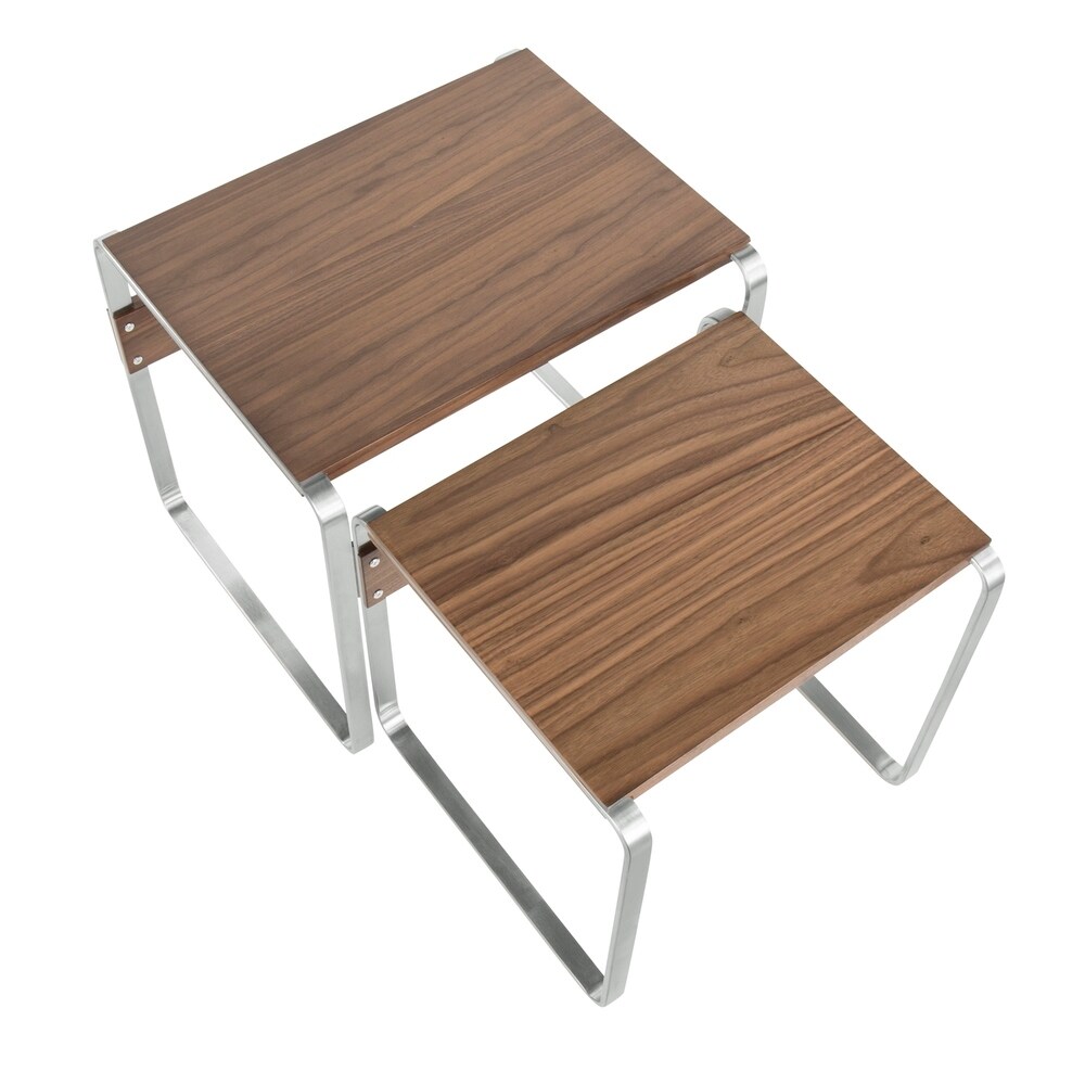 Tea Side Mid Century Modern Nesting Tables (Set of 2)