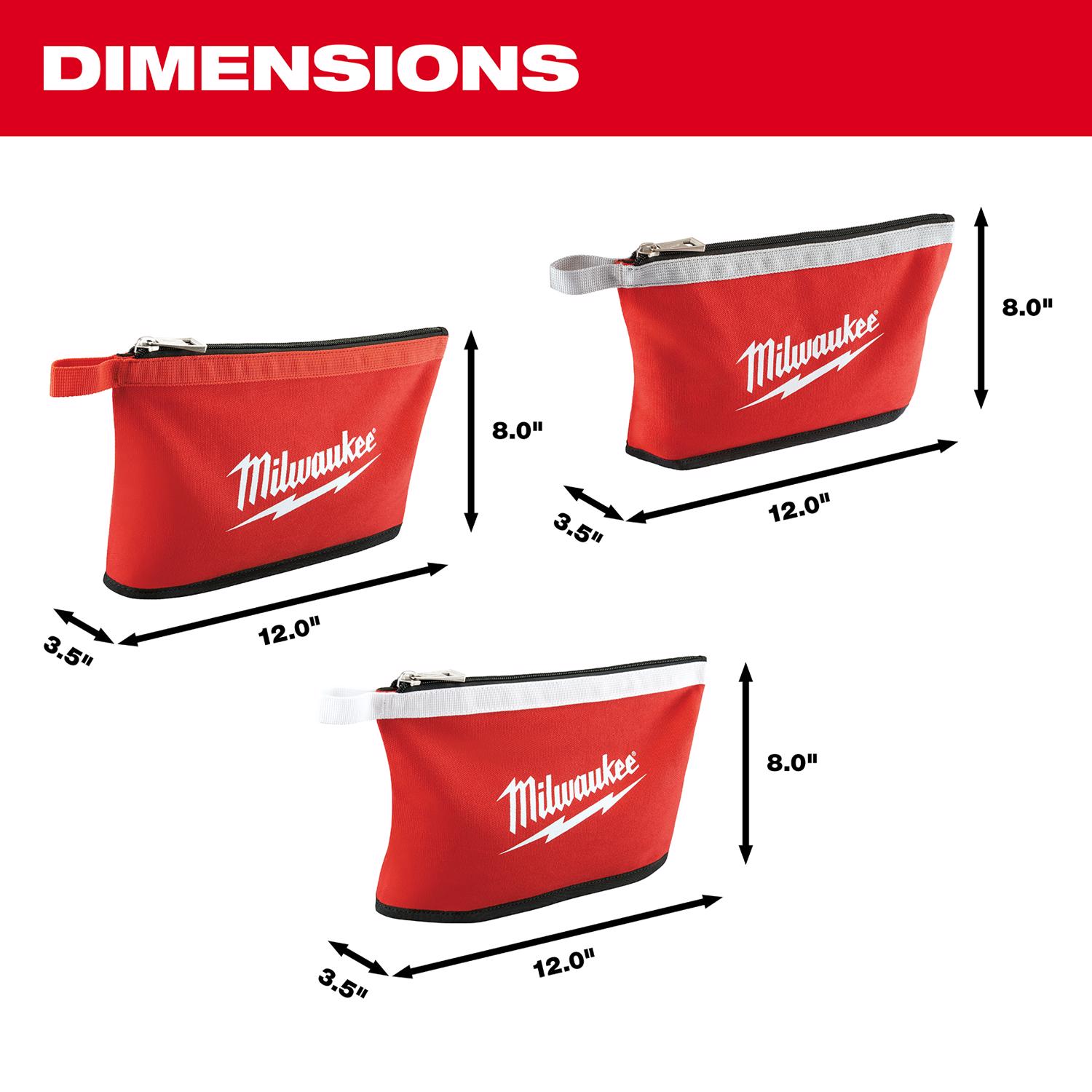 MW 0.75 in. W X 8 in. H Canvas Tool Pouch Red 3 pc