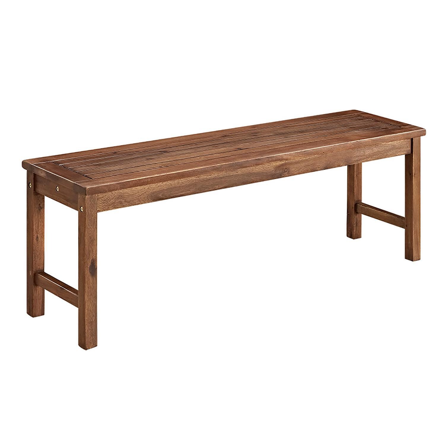 Ultimate Patio Horizon Way 53 Inch Dark Brown Acacia Backless Patio Bench