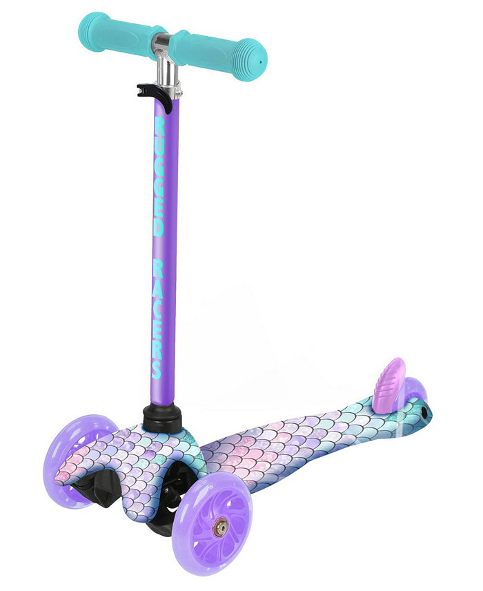 Rugged Racers Mini Deluxe Mermaid Design 3 Wheel Scooter with LED Lights