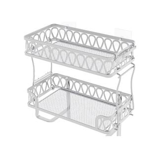 11.8 in. W x 6.1 in. D x 14 in. H Shower Caddy in White Bathroom Shelf 2 Layer Wall Mounted Storage Organizer W-SGA-12