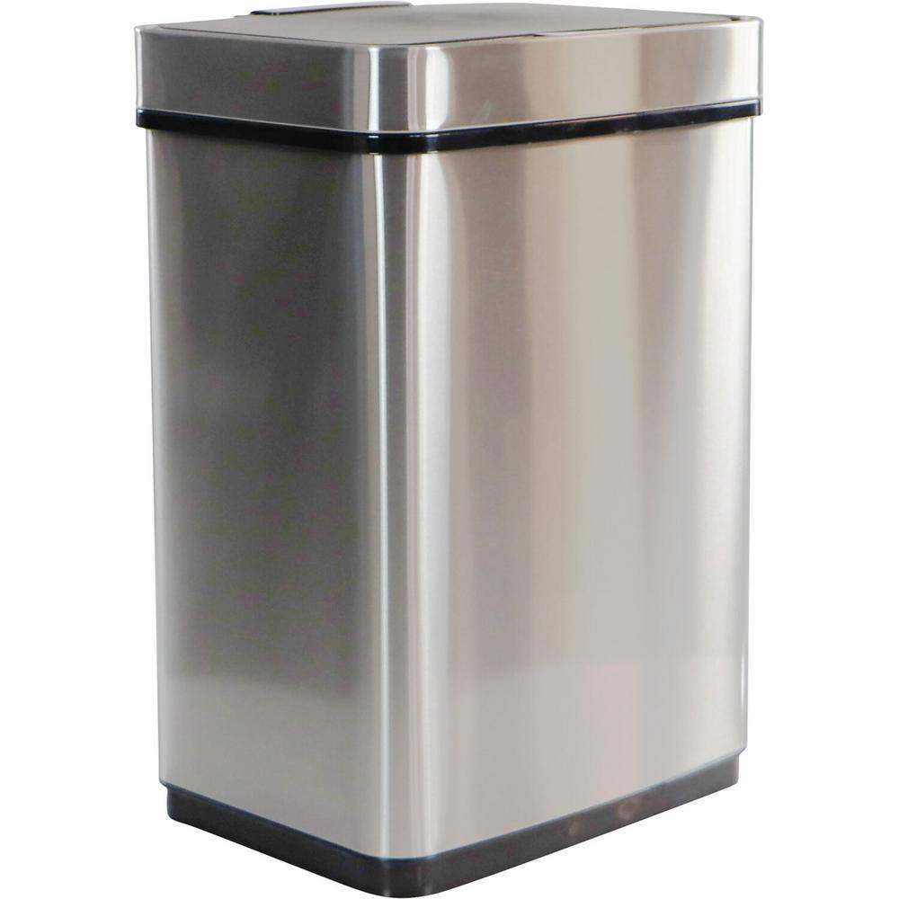 Hanover 13.2 Gal. Stainless Steel Metal Household Trash Can with Sensor Lid HTRASH50L-1