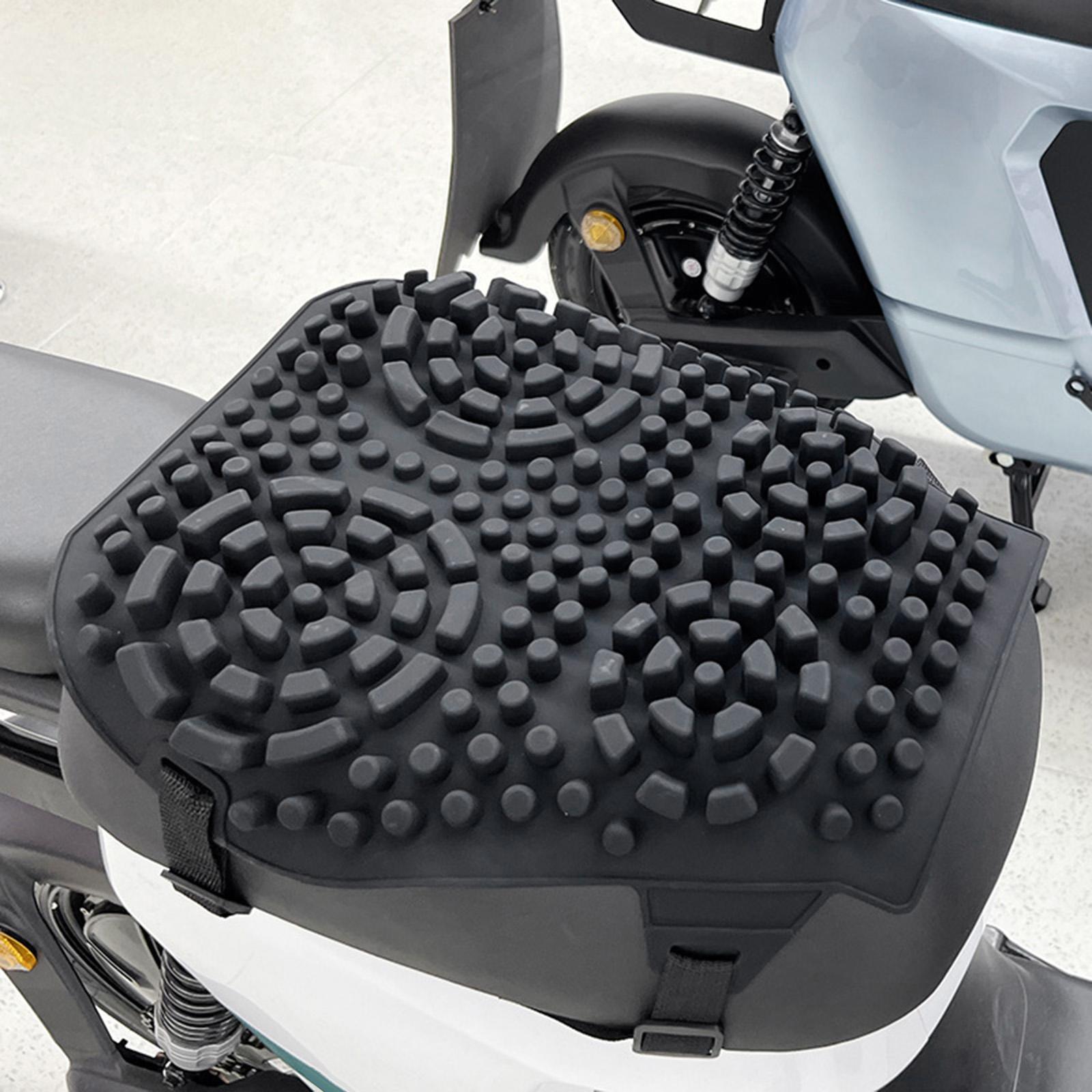 Motorcycle Seat Pad Cover Silicone Waterproof Shock Absorption ，Easy to Clean Universal Fitment Protective Comfortable Riding Accessory Soft Black