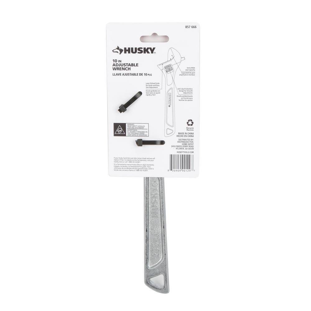 Husky 10 in. Adjustable Wrench 90932