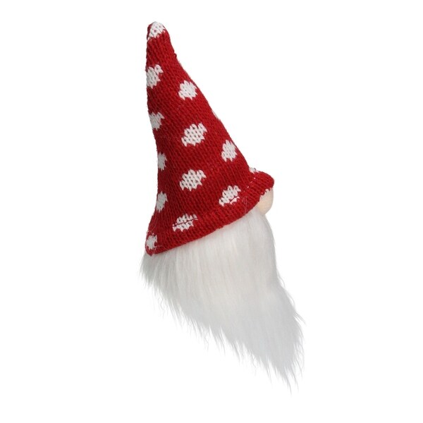 5 Red and White Santa Gnome with Polka Dot Hat Tabletop Christmas Decoration