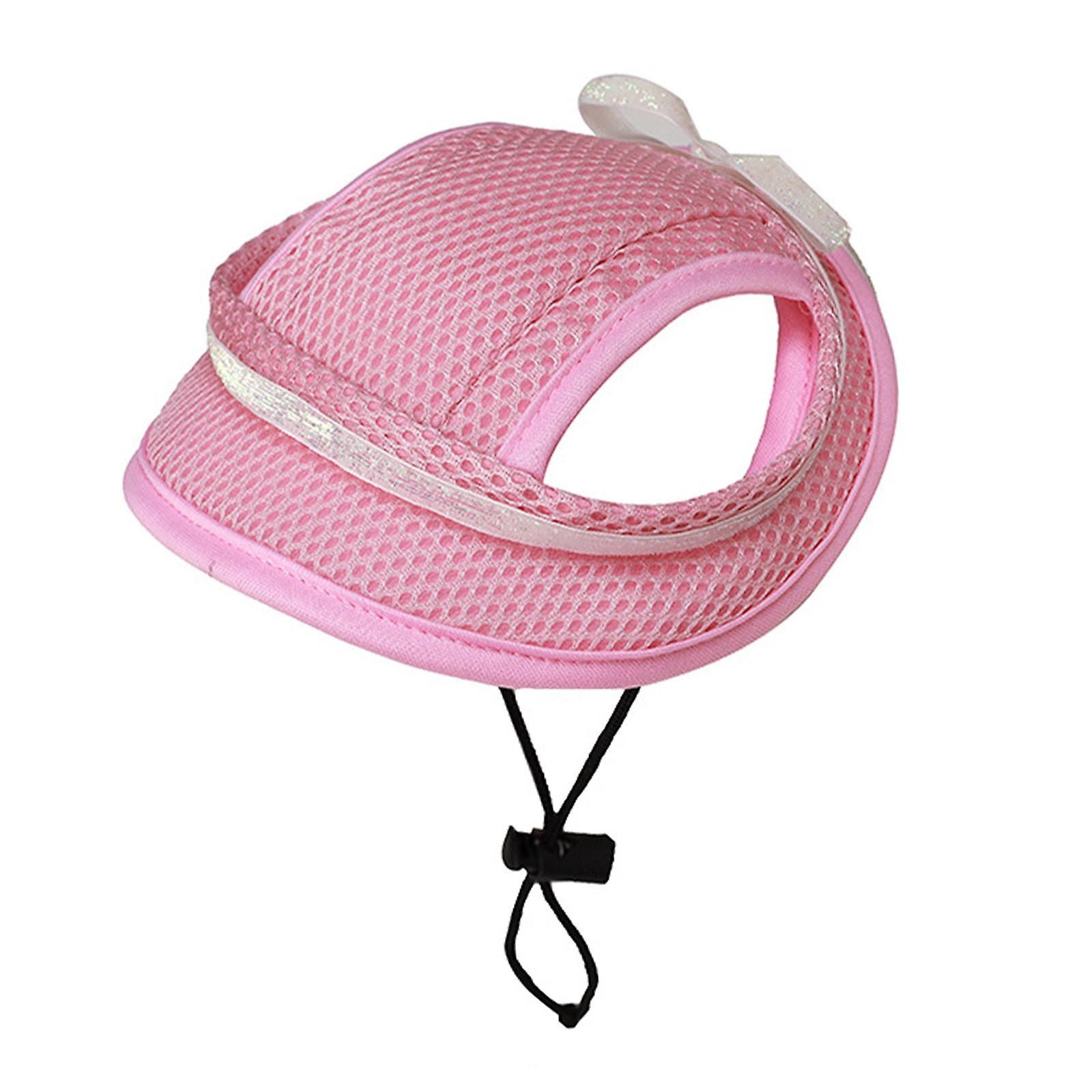 Pet Baseball Cap Casual Breathable Cats Visor Hat For Summer Walking Outdoor Pink S