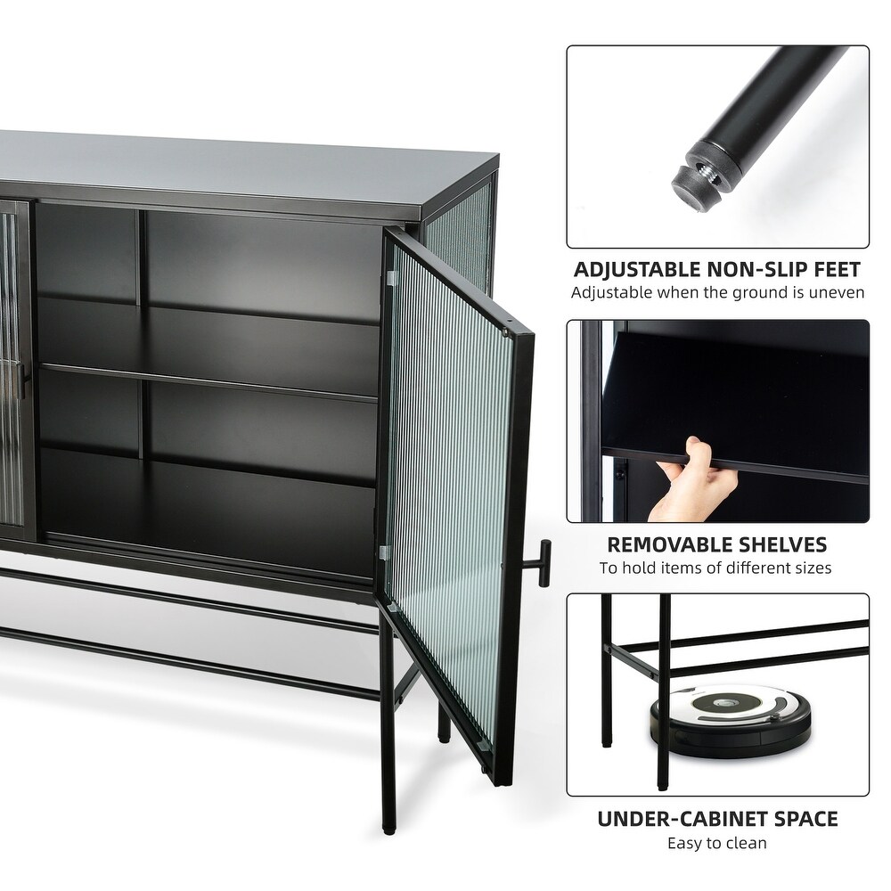 Console Table Sideboard Storage Cabinet with Detachable Wide Shelves