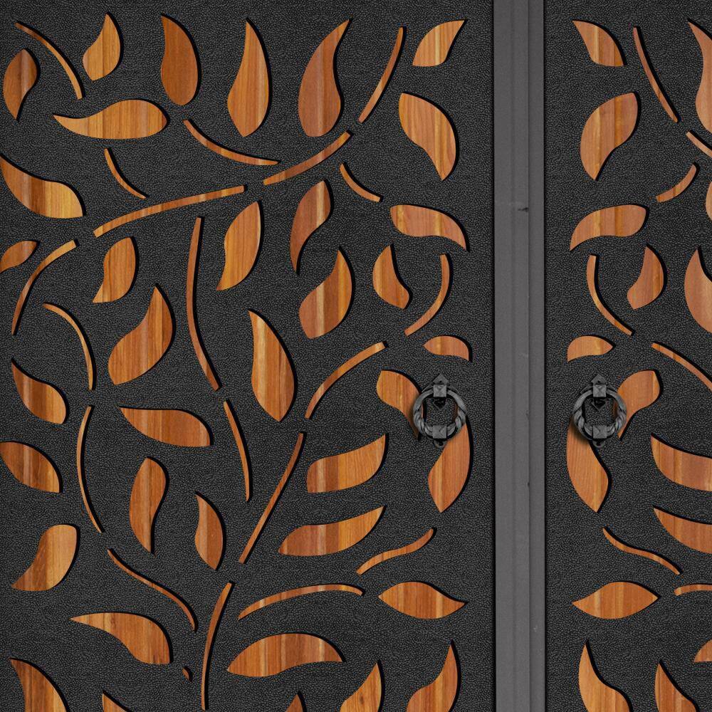 DESIGN VU Vines 6 ft. x 3 ft. Charcoal Recycled Polymer Decorative Screen Panel Wall Decor and Privacy Panel DVU3601C