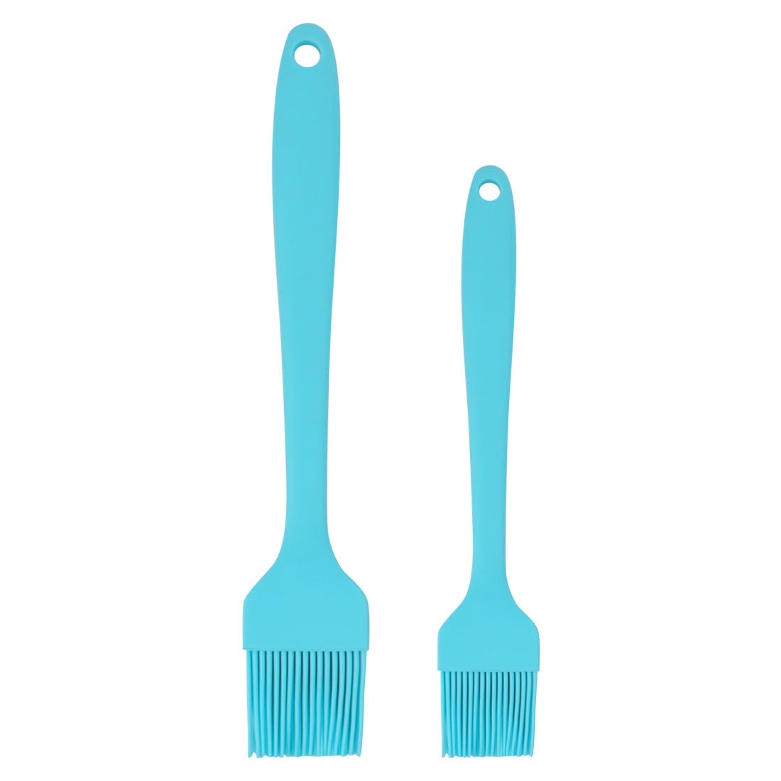 2Pcs Silicone Brush Heat Resistant Non-stick Grilling Oil Basting - Blue