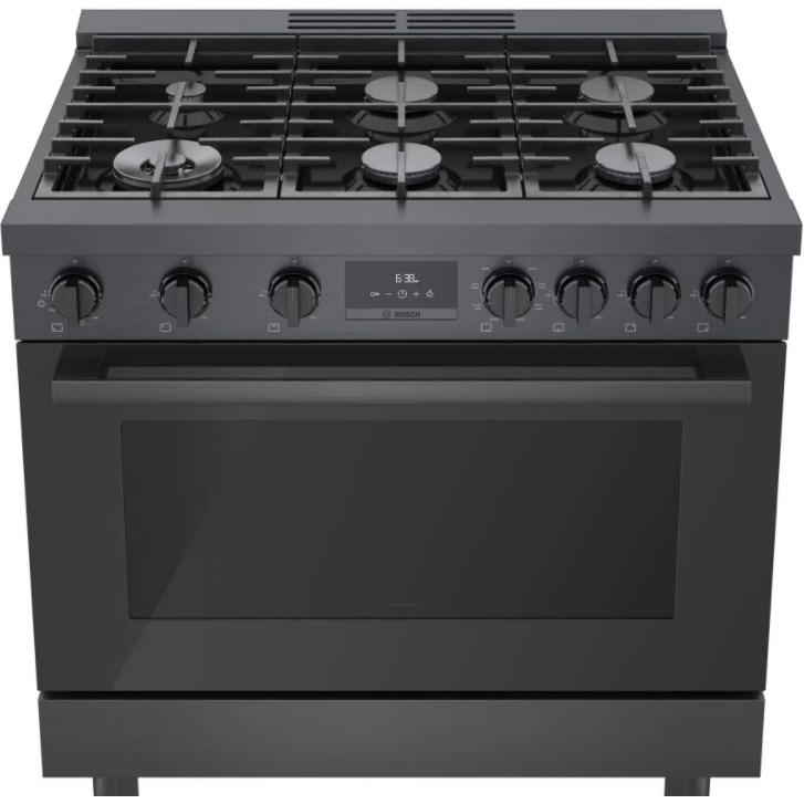 Bosch 36-inch Freestanding Dual Fuel Range with European Convection Technology HDS8645C