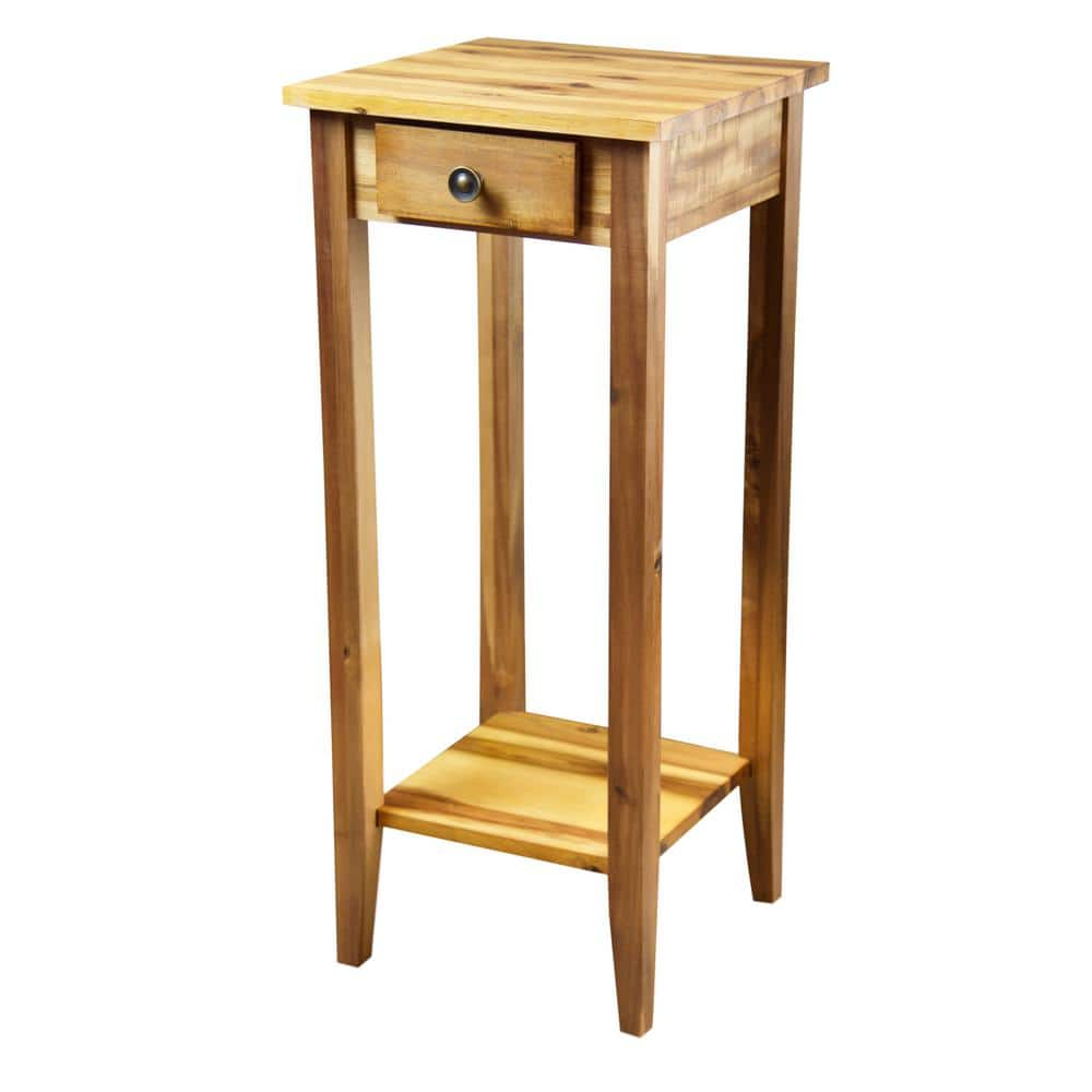 Solid Acacia Wood 27 in. Natural Plant Table VTTFT0031NL