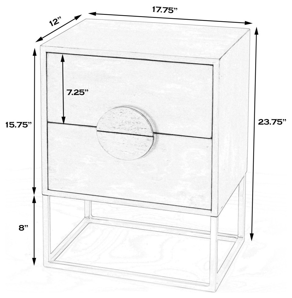 Lennasa 2 drawers End Table   Contemporary   Accent Chests And Cabinets   by BisonOffice  Houzz